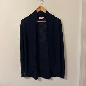 Lilly Pulitzer Navy Blue Open Front Cardigan | Size Small